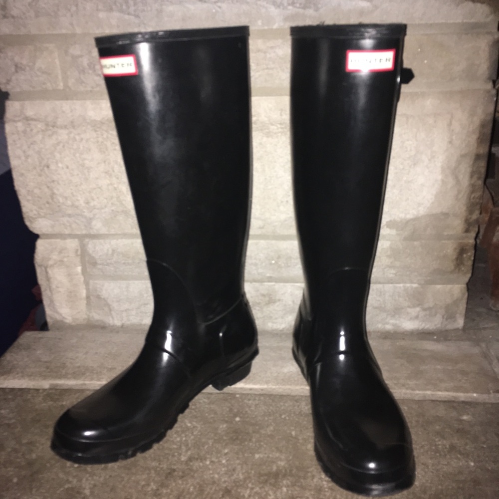 HUNTER BLACK BOOTS SIZE 11
